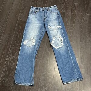 Aeropostale Women's Relaxed Blue Distressed Jeans